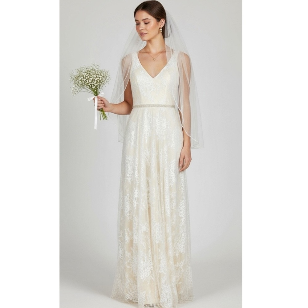 LULUS Sweet Love Floral Lace Beaded Maxi Dress, Ivory, Small - Picture 2 of 15